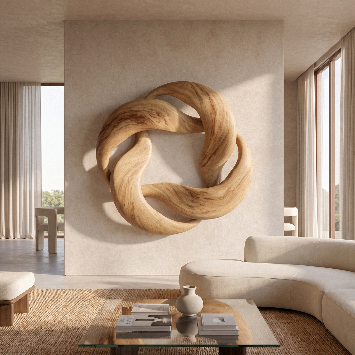 Abstract Circular Loop Wall Art For Living Room And Office SINLKIWA165