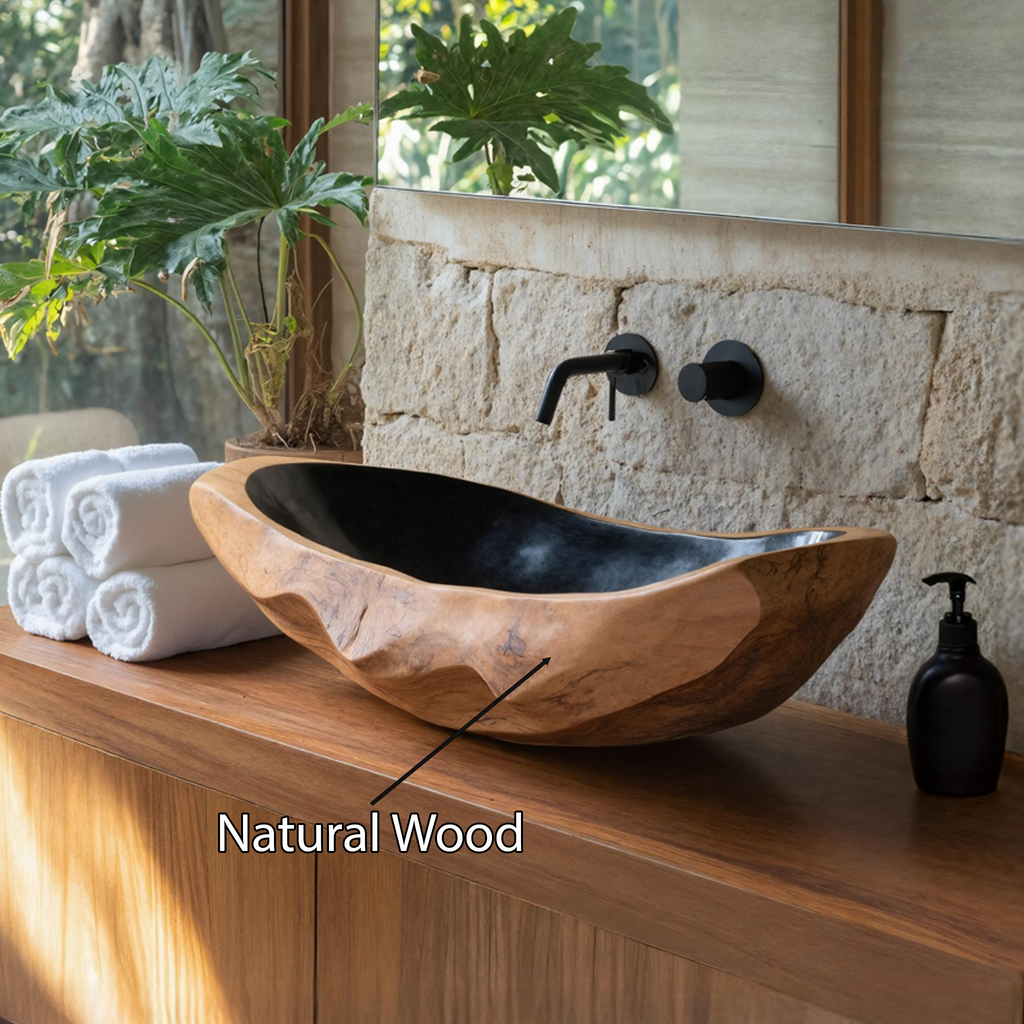 Farmhouse Solid Wood Sink For Rustic Bathroom Makeover SILDTTNVS010