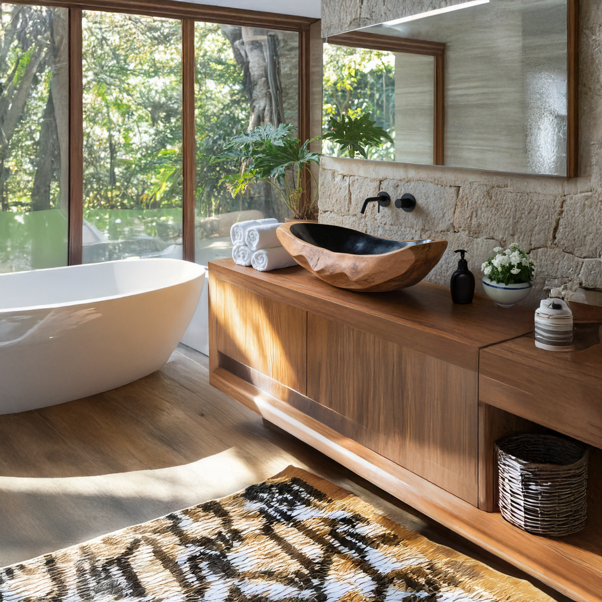 Farmhouse Solid Wood Sink For Rustic Bathroom Makeover SILDTTNVS010