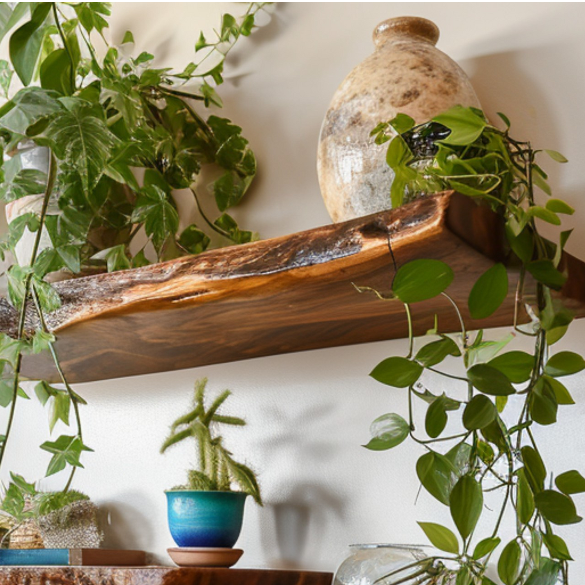 Live Edge Shelf Wall Mounted Shelf SINLFL020