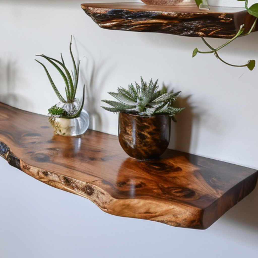 Live Edge Shelf Wall Mounted Shelf SINLFL020