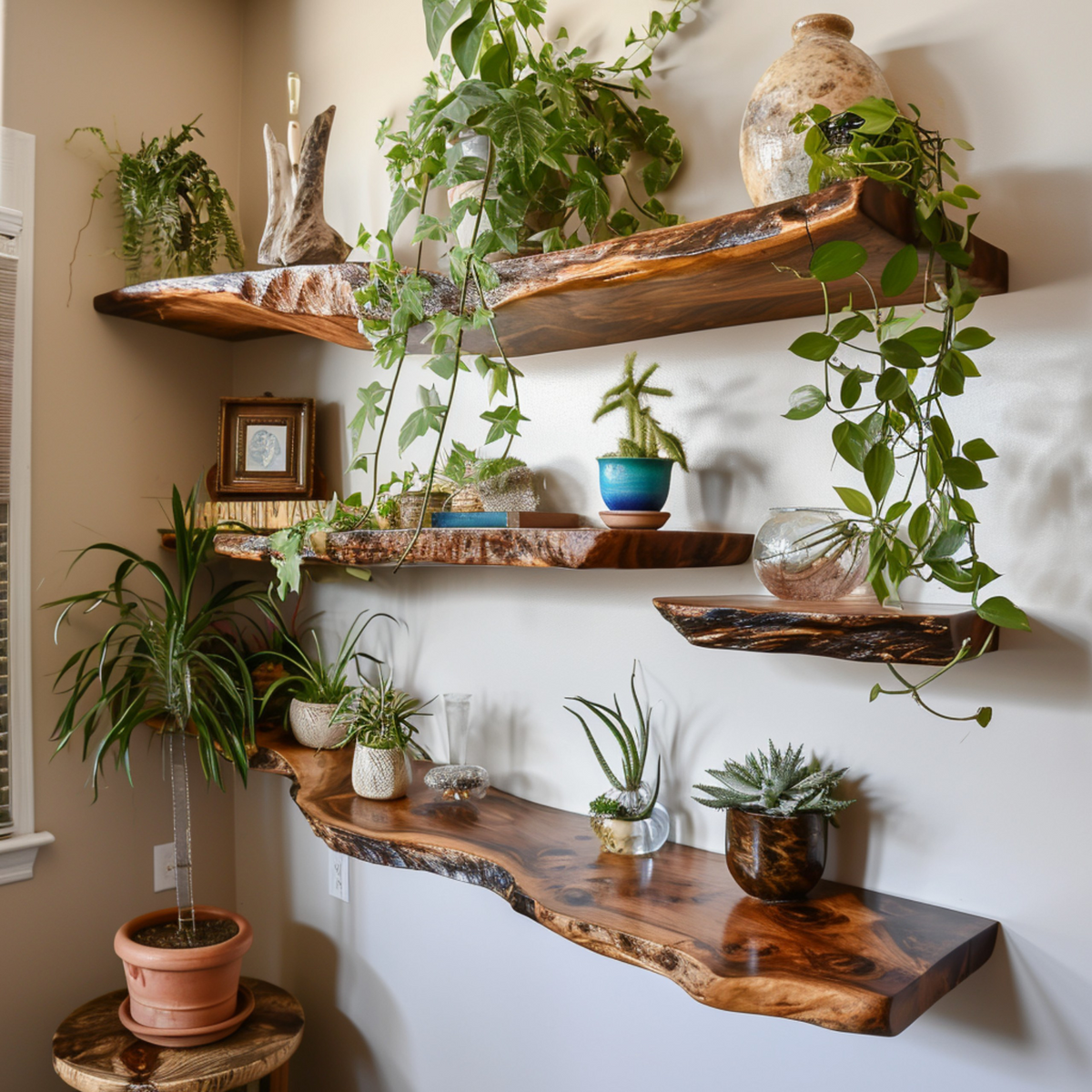 Live Edge Shelf Wall Mounted Shelf SINLFL020