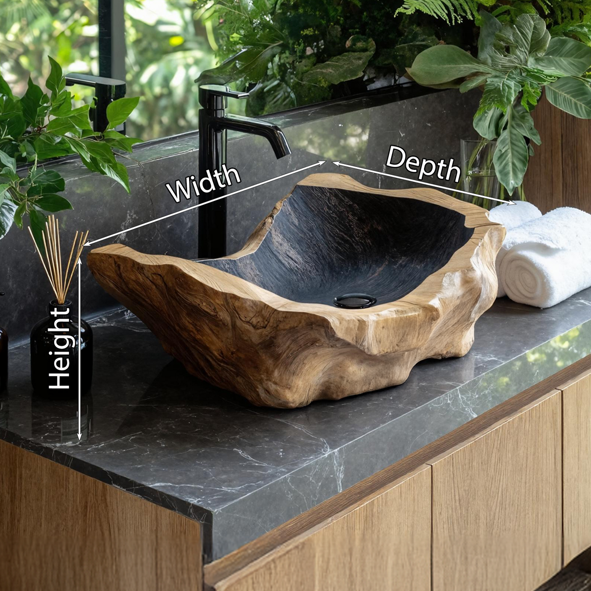 Handcrafted Wood Wash Basin For Unique Bathroom SILDTTNVS015