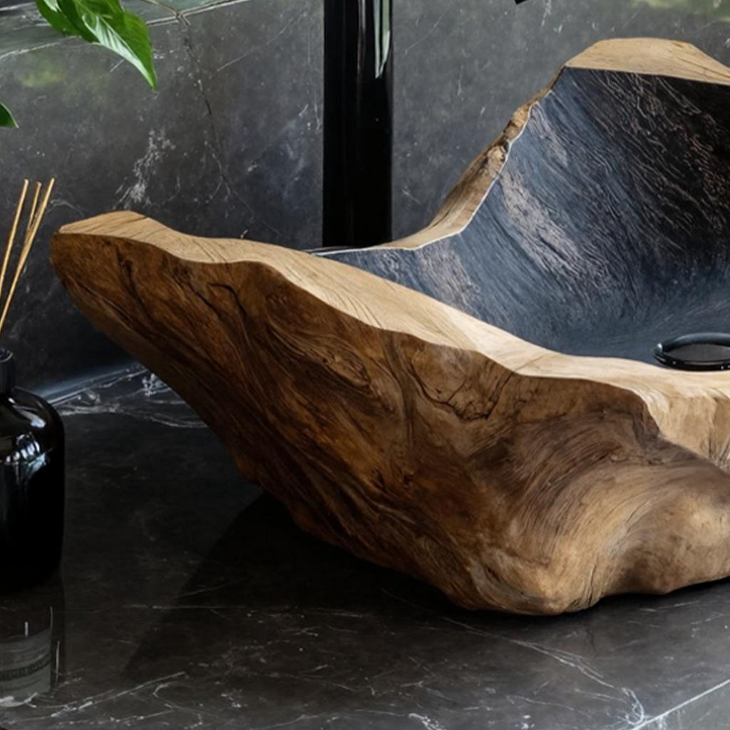 Handcrafted Wood Wash Basin For Unique Bathroom SILDTTNVS015