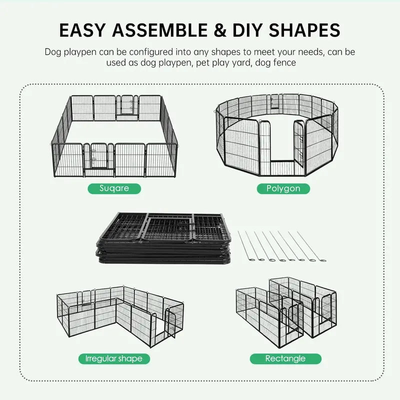 BestPet Metal Dog Playpen, 40in, 16 Panels, Indoor/Outdoor