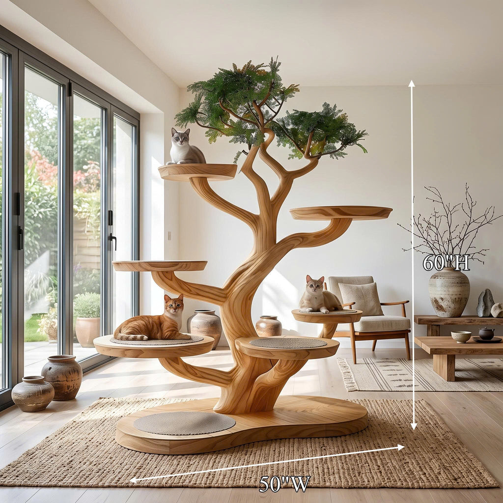 Cat Shelf Wall Natural Living Room Decor room Perfect Pet Gift SINLSATT022