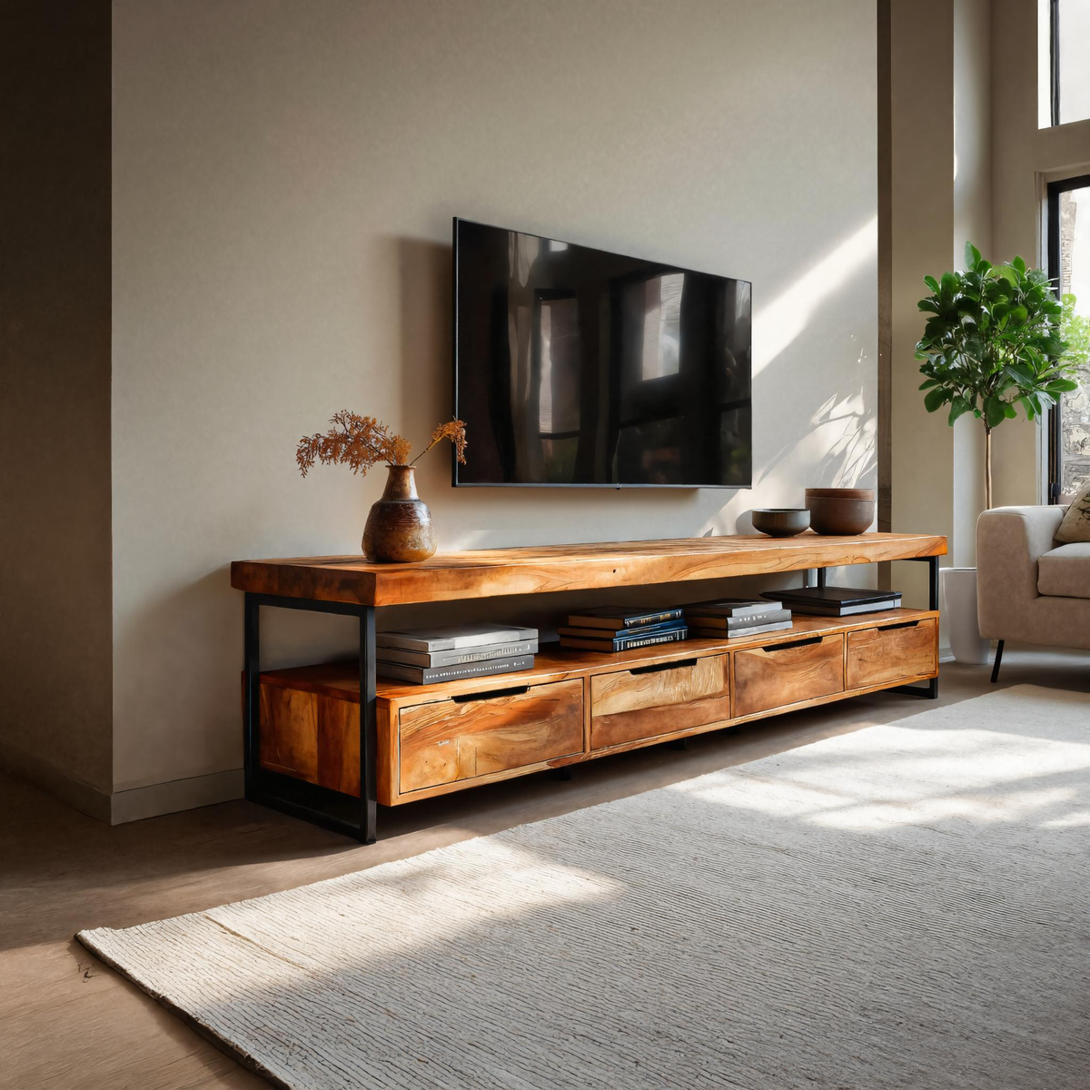 Elegant TV Cabinet With Functional Design For Media Equipment RTTHTTTVC052