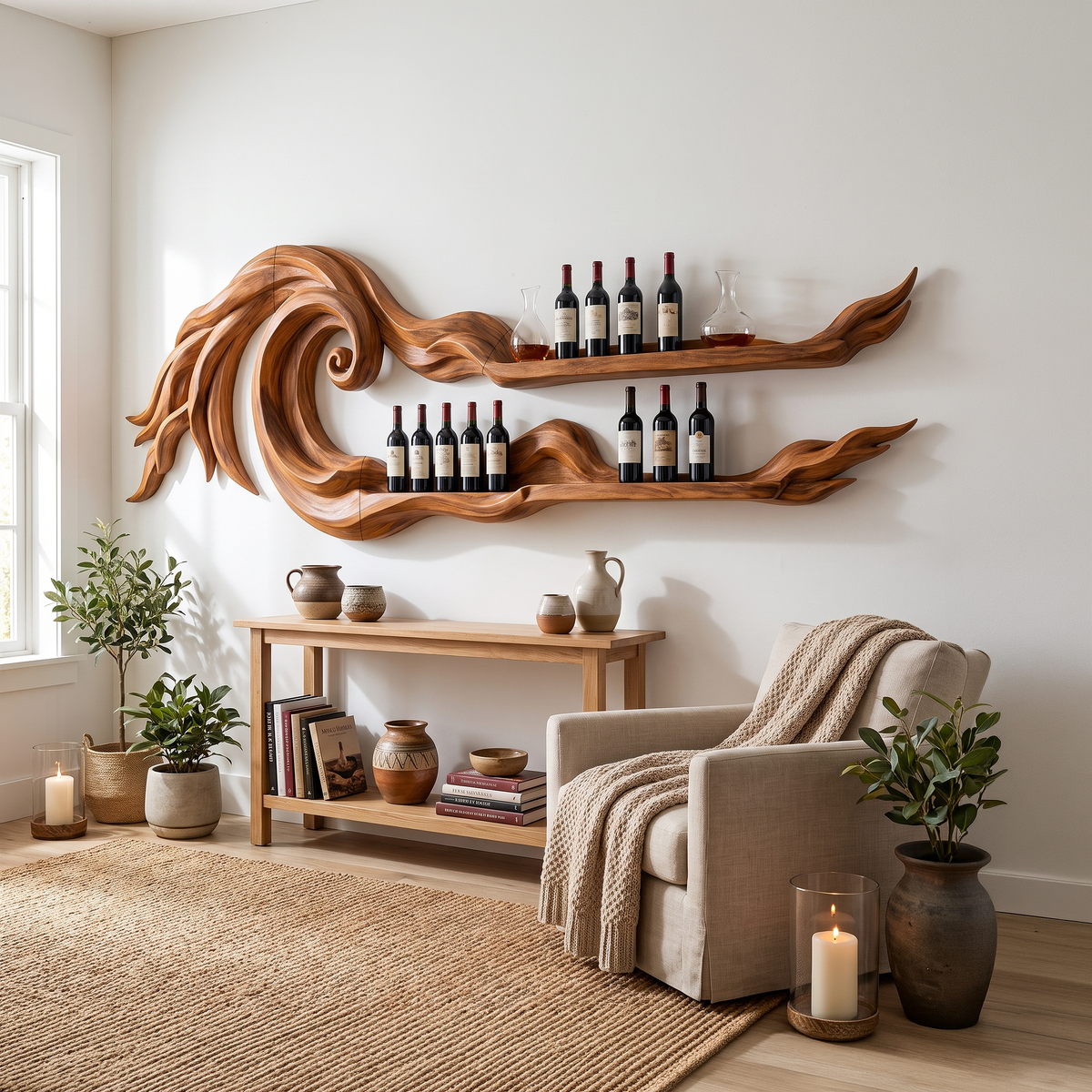Coastal Wall Wine Rack For Beach House SILDTTRWH111