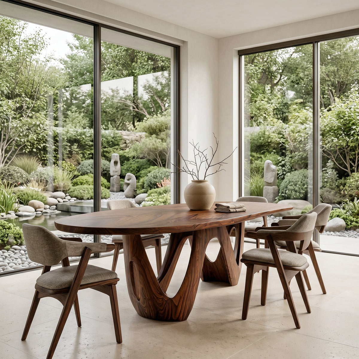 Artistic W-shape Leg Dining Table For Contemporary Dining Room RTTHHNDN093