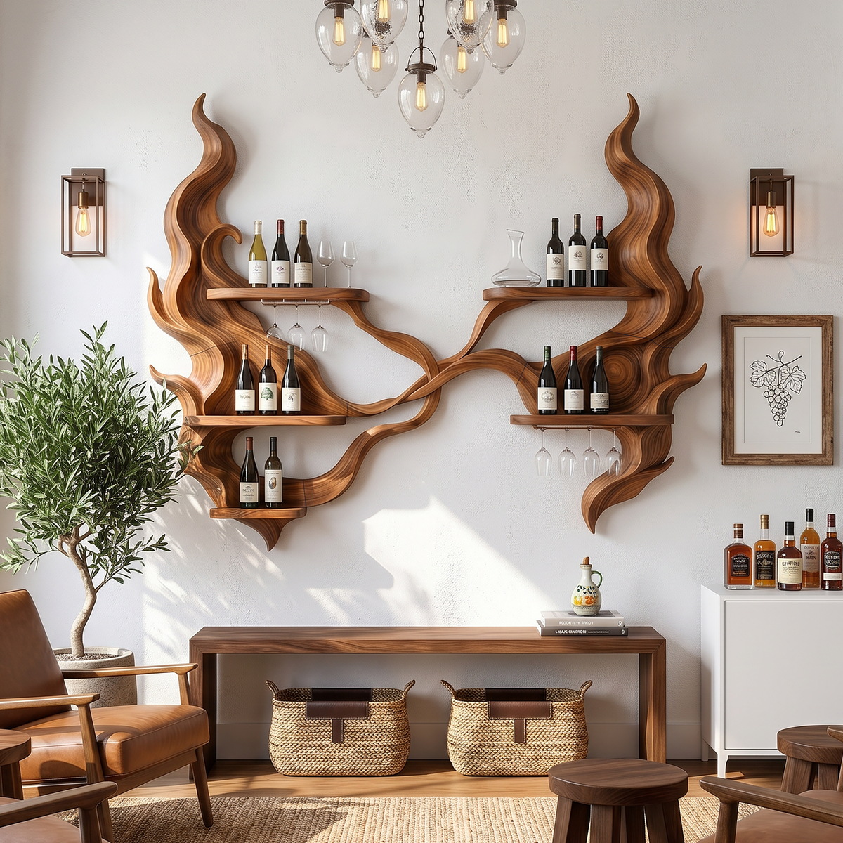 Handcrafted Organic Modern Wine Display Rack For Restaurant SILDTTRWH123