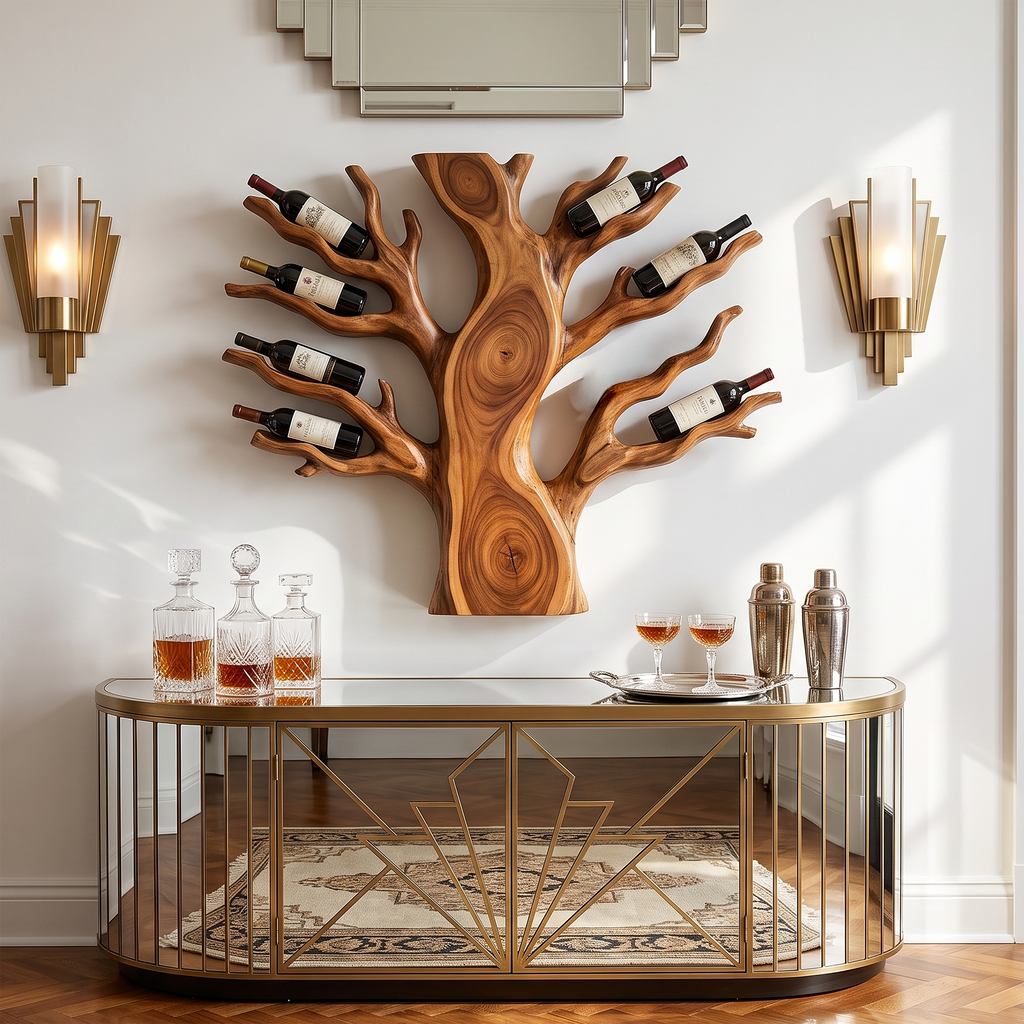 Coastal Floating Wine Rack For Living Room SILDTTRWH113