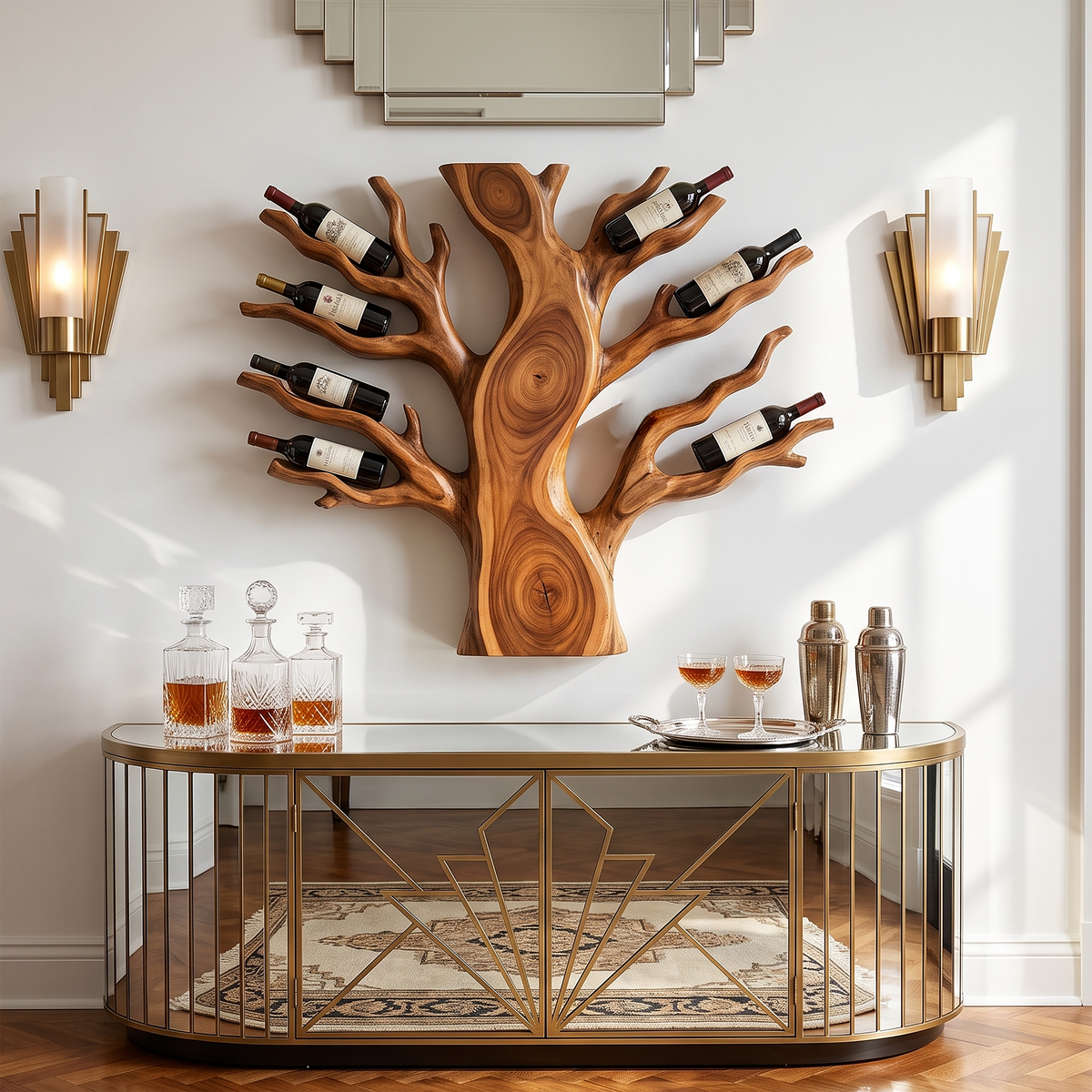 Coastal Floating Wine Rack For Living Room SILDTTRWH113