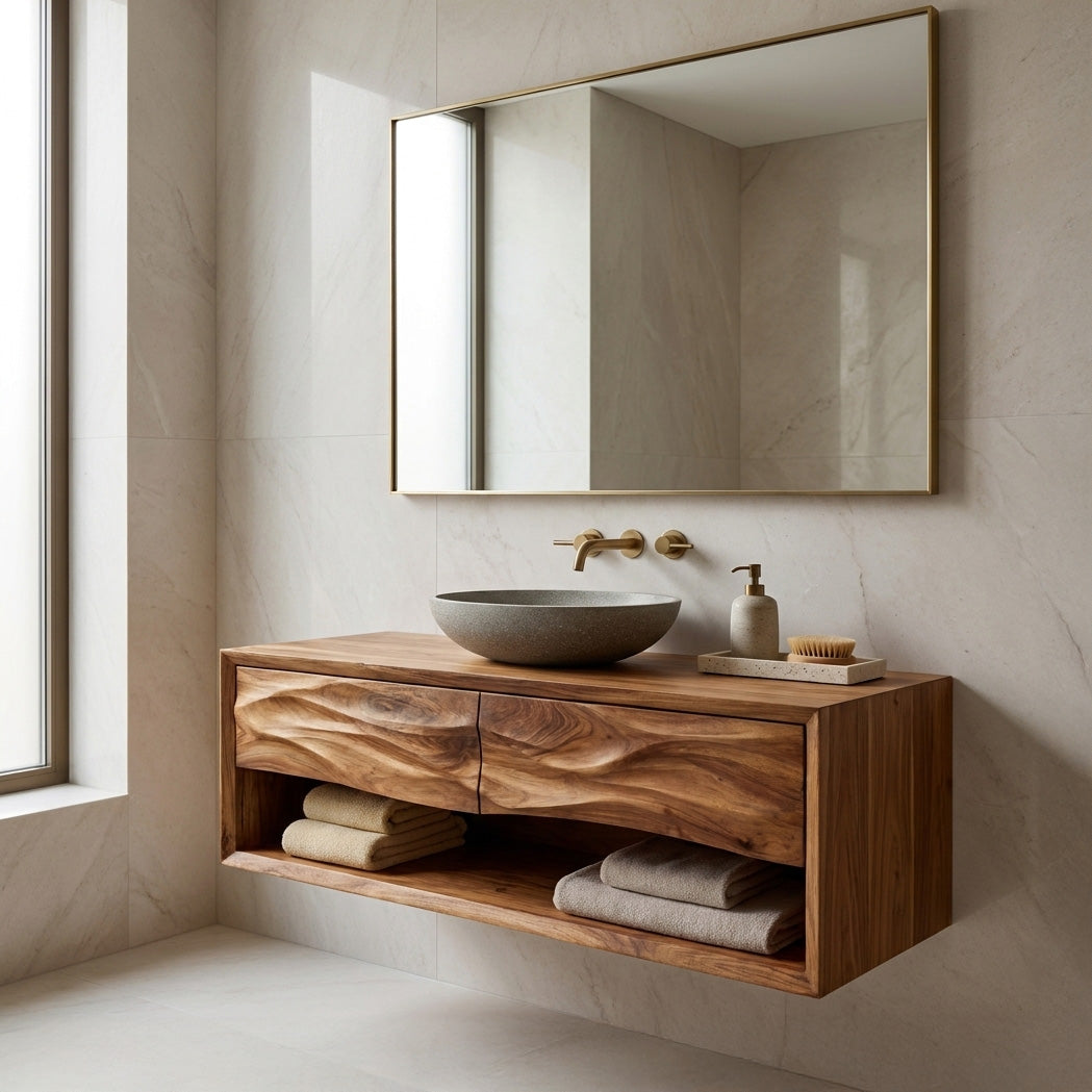 Contemporary Wooden Bathroom Vanity For Bathroom Or Spa Decor RTTHHNBRV020