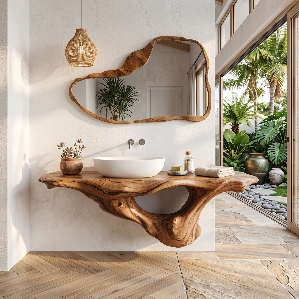 Handcrafted Live Edge Bathroom Vanity Premium Furniture SILDTTRBAS003