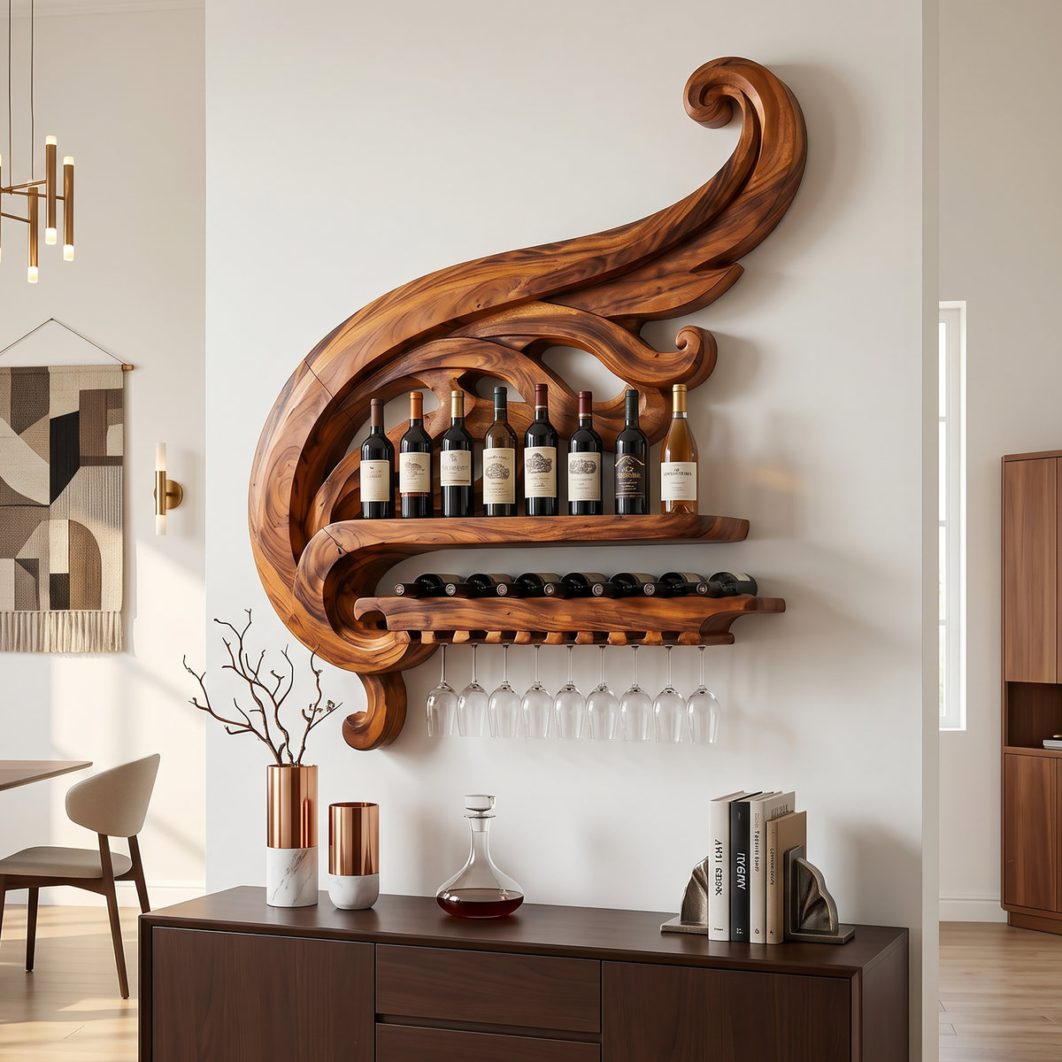 Farmhouse Wine Bottle Holder For Kitchen SILDTTRWH115