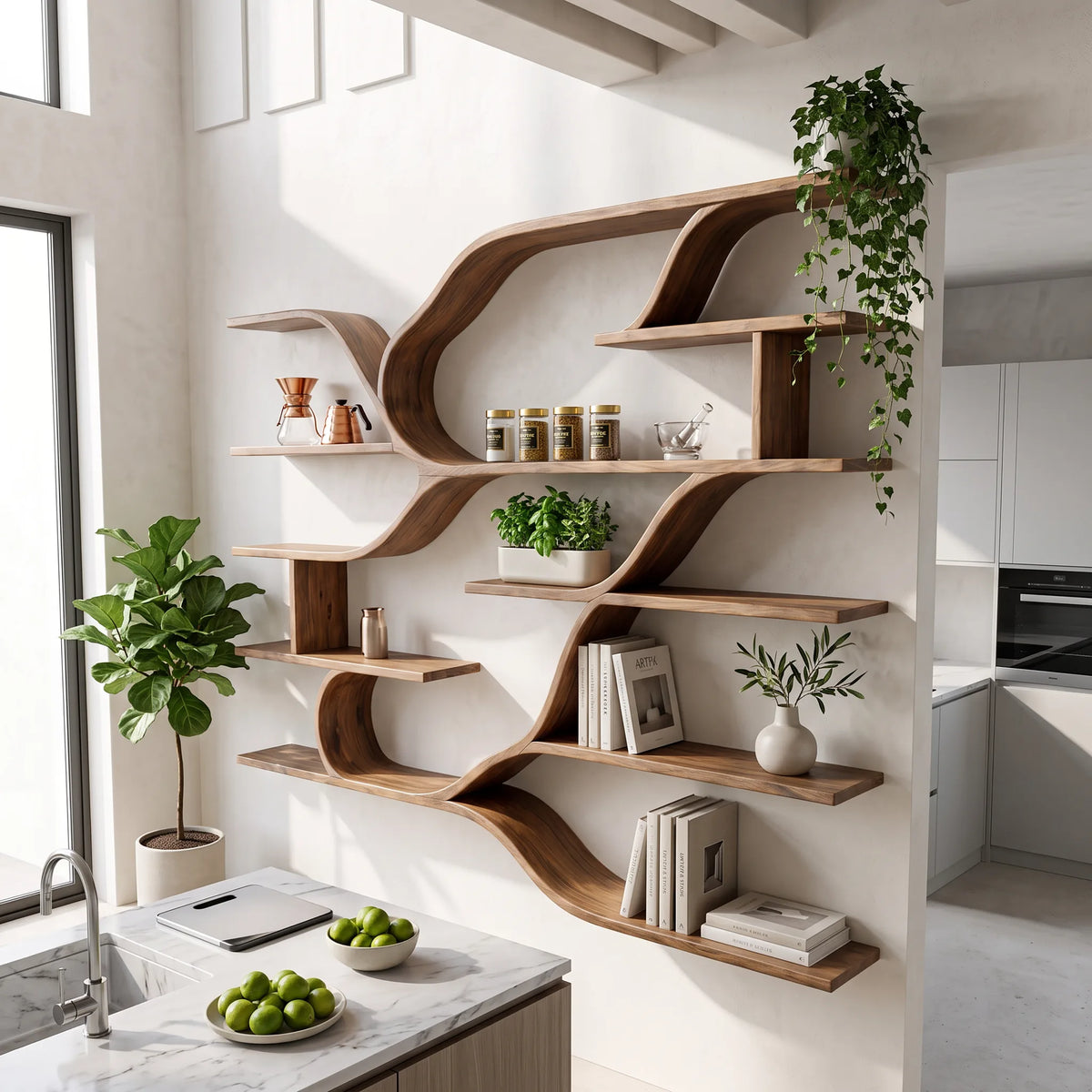 Farmhouse Floating Wood Shelves for Kitchen SILDTTRWMS075