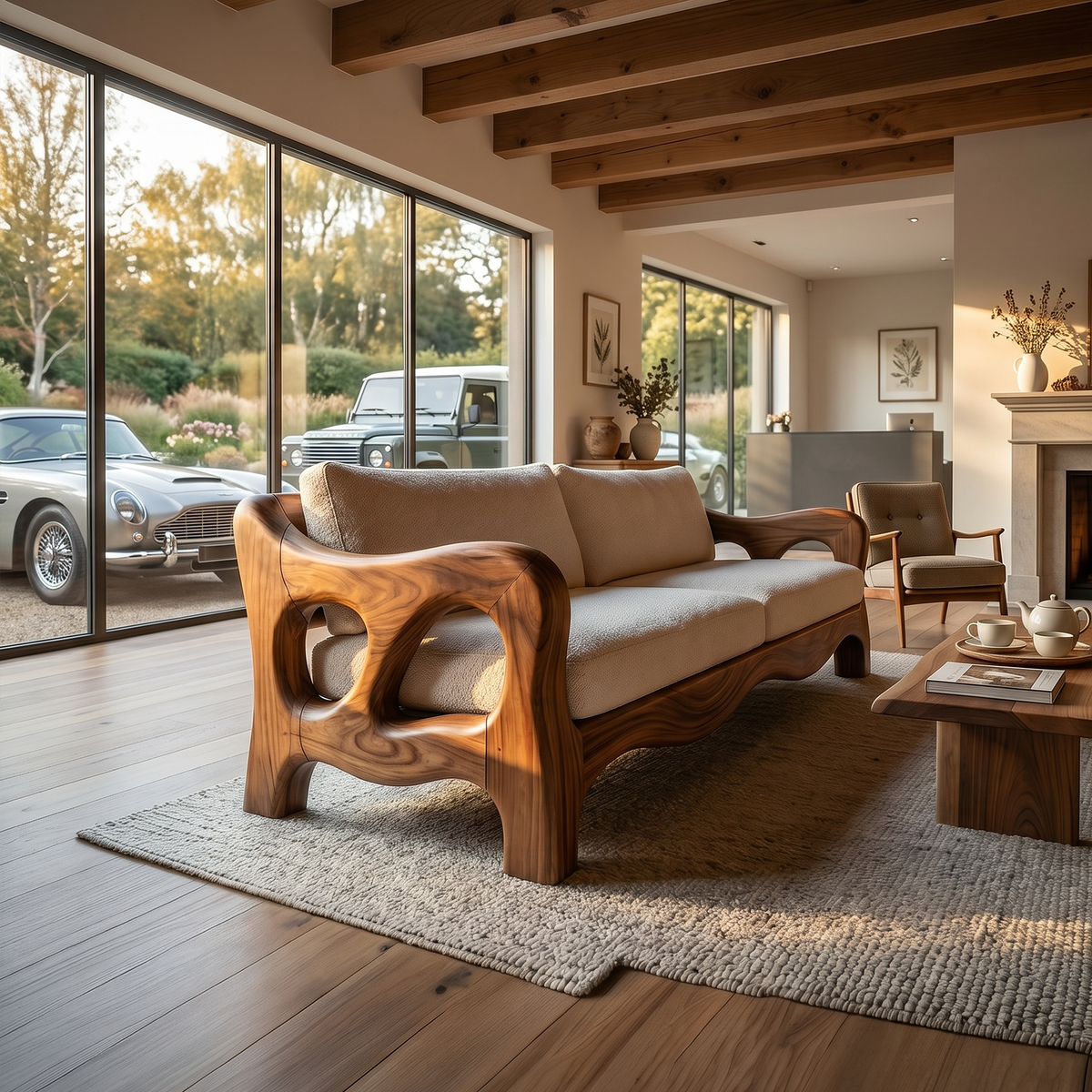 Architectural Sculptural Sofa Luxury Family Room SILDTTRSFA010