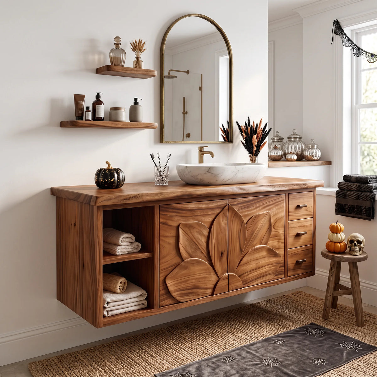 Farmhouse Skull Storage Bathroom Vanity Country Retreat SILDTTRBRV237