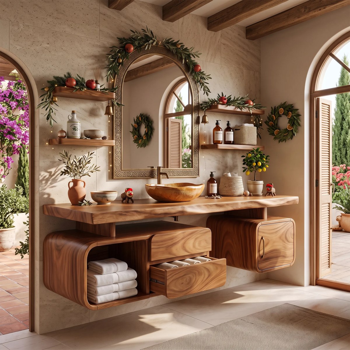 Handcrafted Organic Modern Christmas Vanity Beach Retreat SILDTTRBRV246