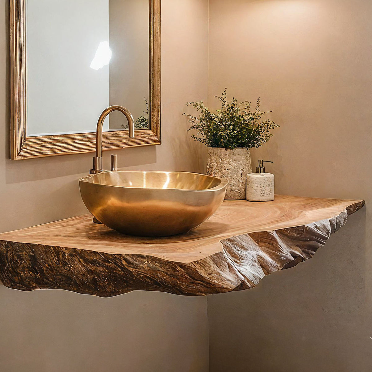 Live Edge Wood Bathroom Shelf SILDTBRV049