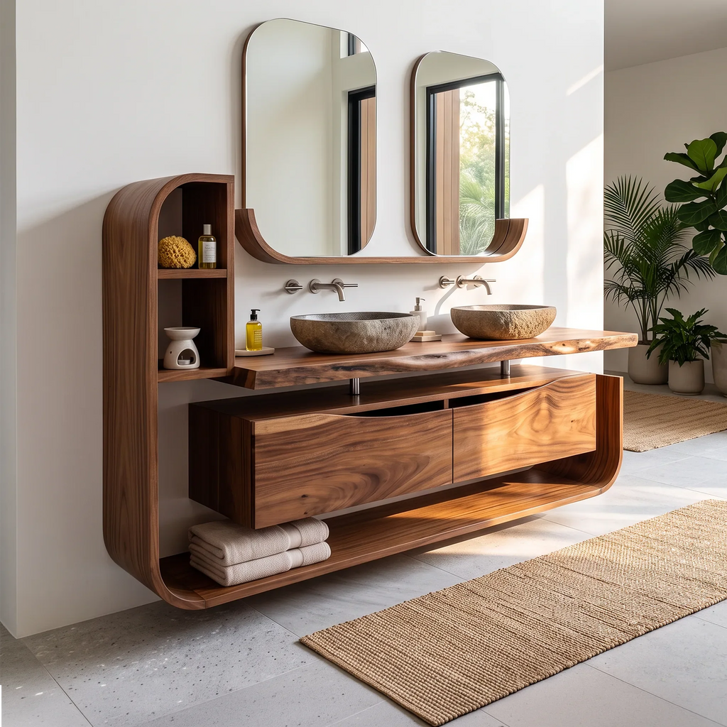 Handcrafted Organic Floating Bathroom Vanity Luxury Ensuite SILDTTRBRV202