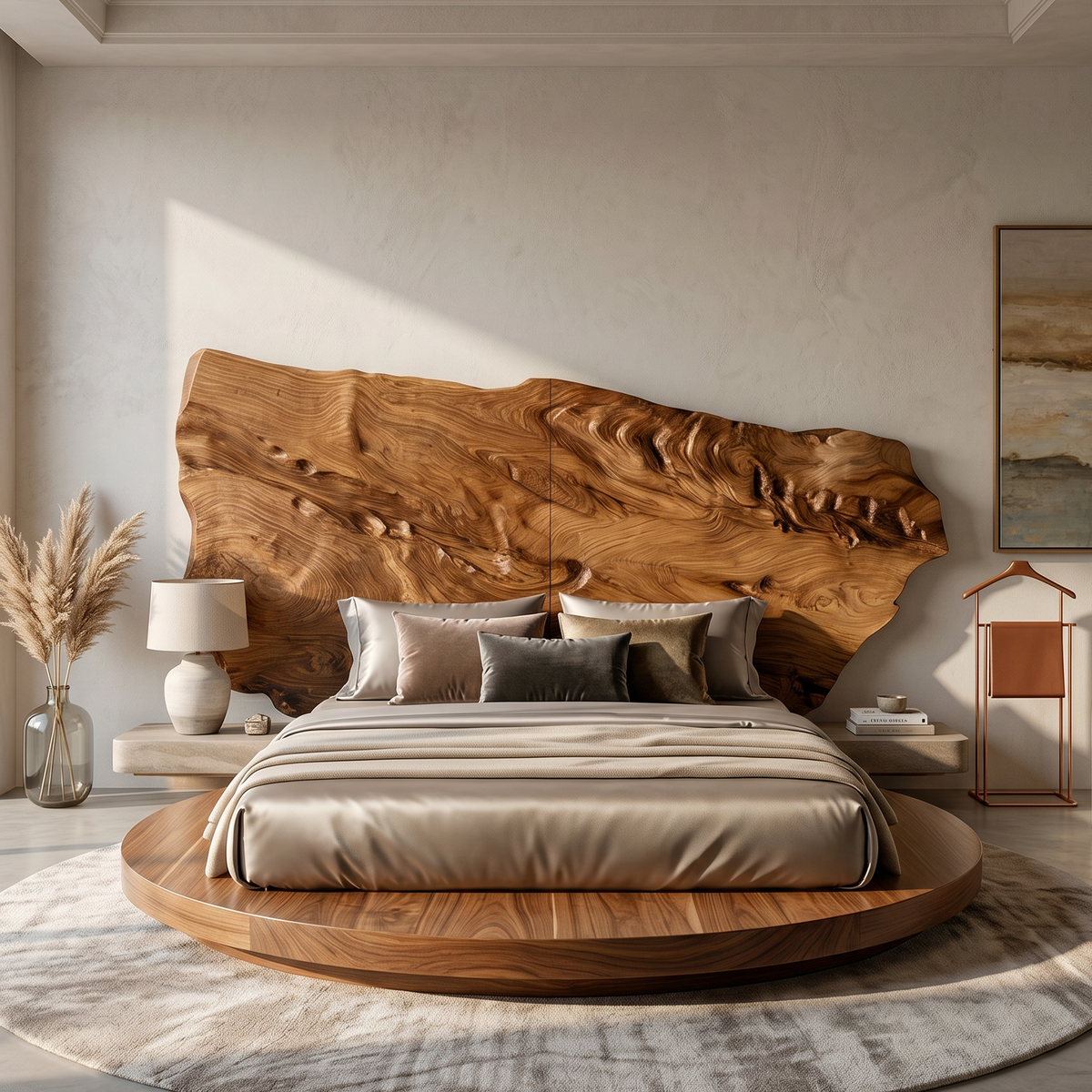 Live Edge Wood Headboard For Sculptural Luxury Bedroom SILDTTRHB024