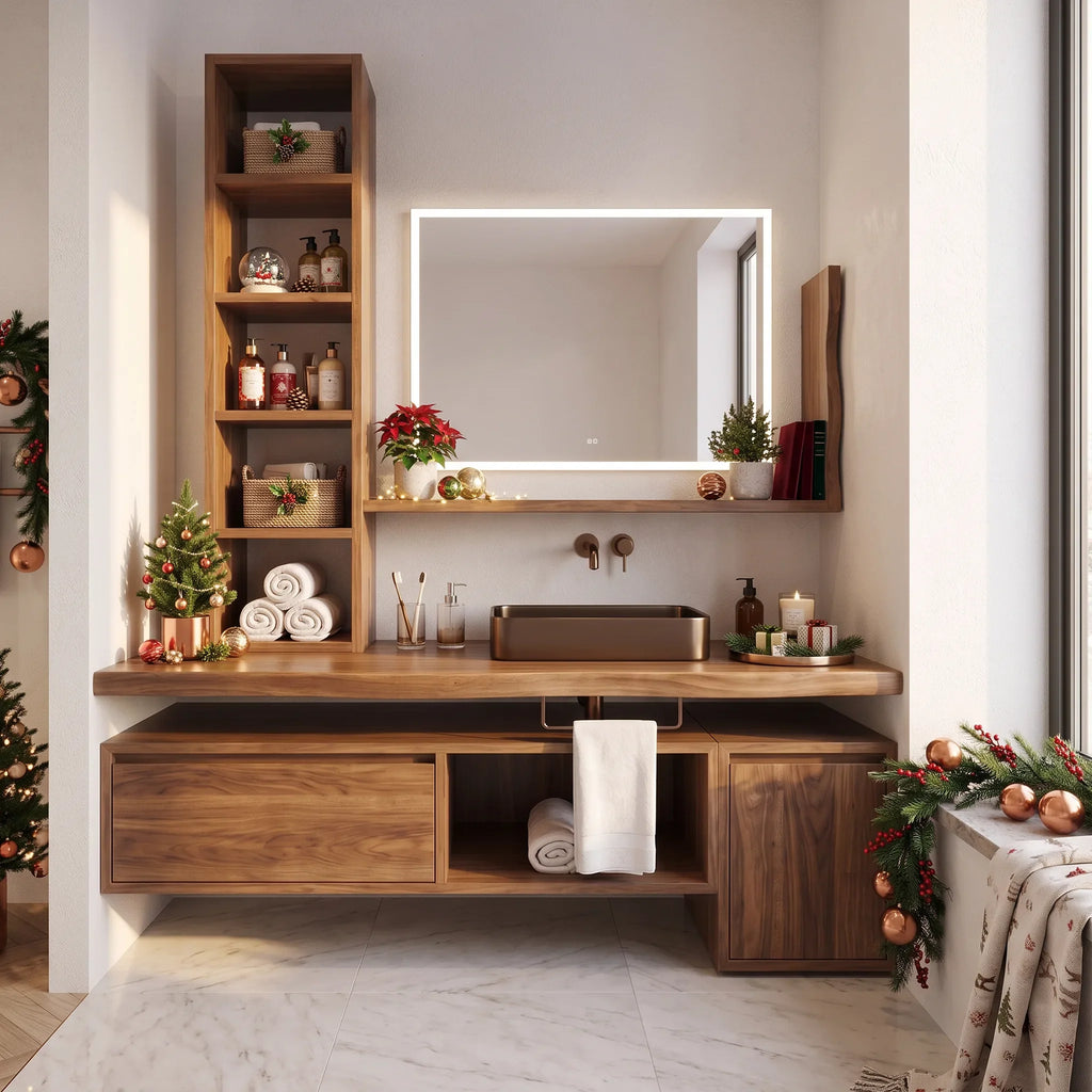 Handcrafted Scandinavian Christmas Floating Vanity Holiday Cottage SILDTTRBRV248