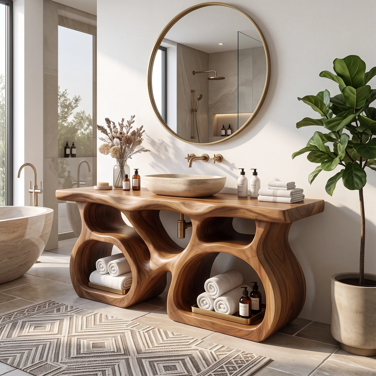 Mid Century Bathroom Sink Vanity Luxury Ensuite SILDTTRBRV214
