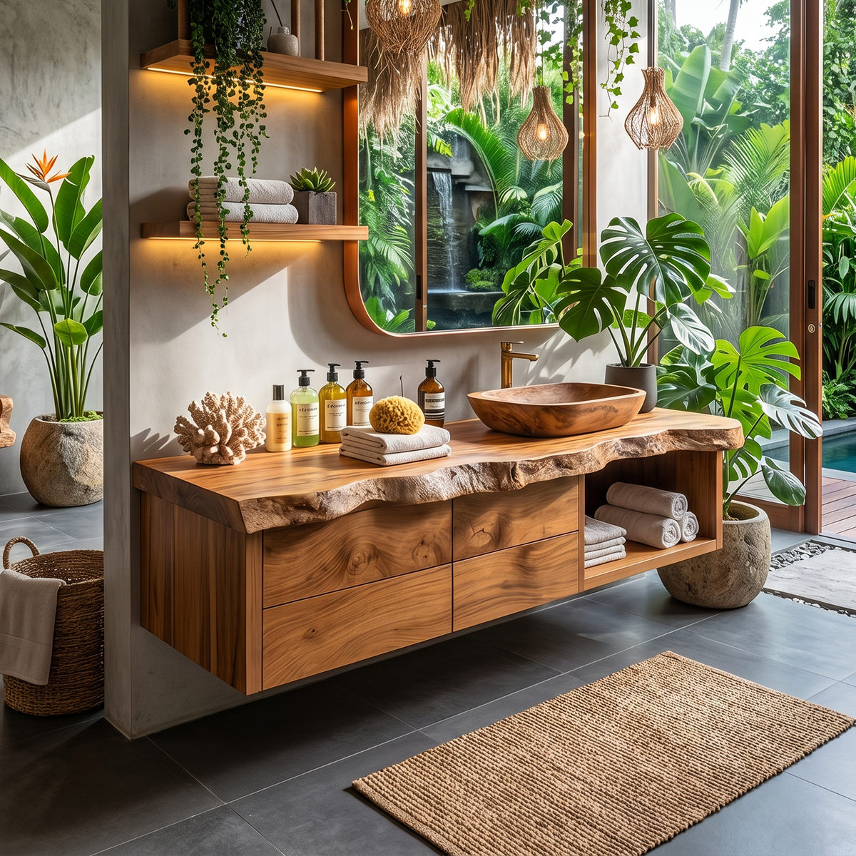 Handcrafted Live Edge Vanity For Bathroom Interiors SILDTTRBRV033
