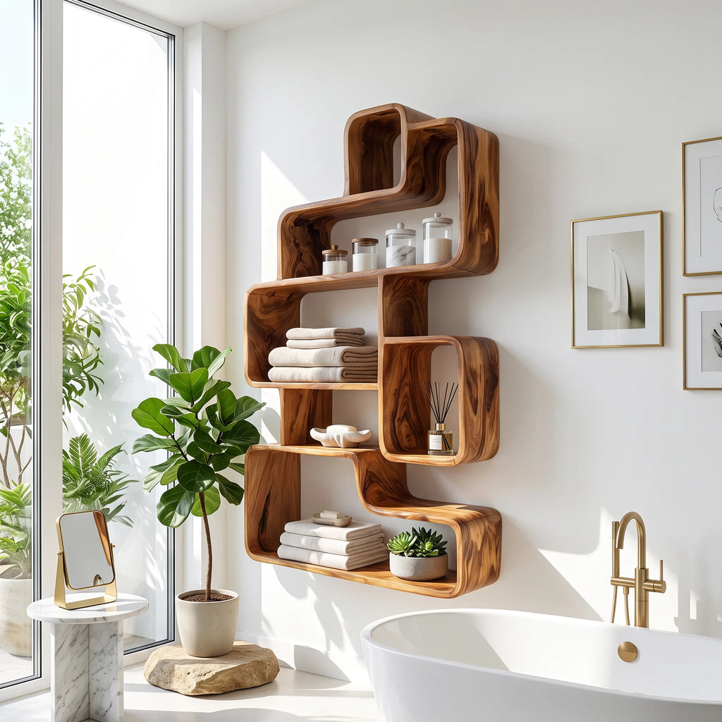 Farmhouse Wall Mounted Wood Shelves for Laundry Room SILDTTRWMS072