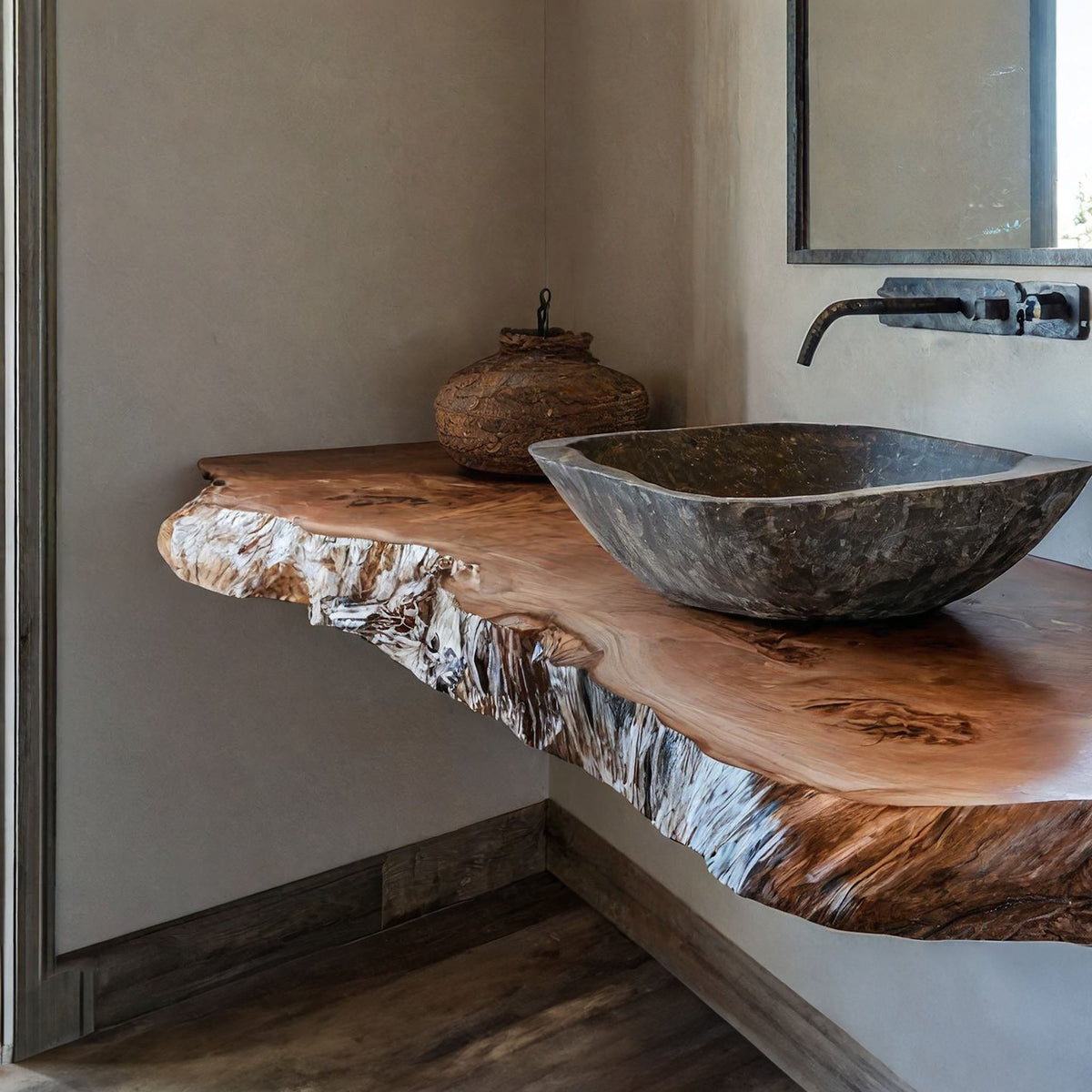 Handcrafted Counter Bathroom Vanity Shelf SILDTBRV046