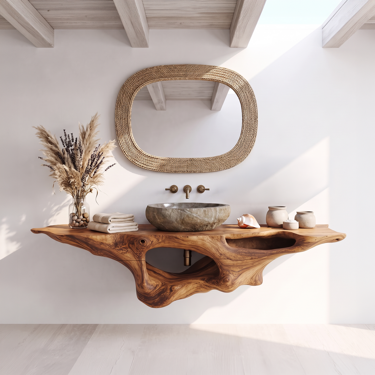 Farmhouse Solid Wood Vanity Unique Bathroom Design SILDTTRBAS001