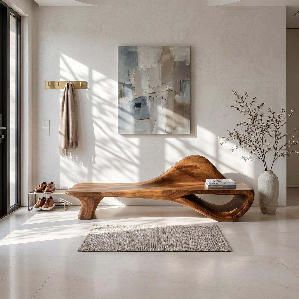 Luxury Curved Backrest Bench For Hallway RTTHHNBEN185