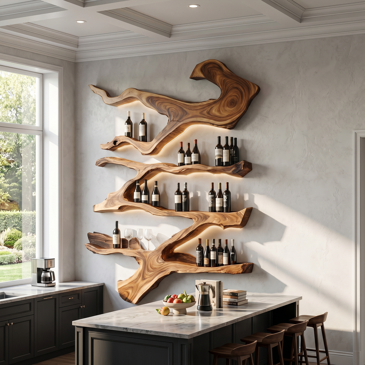 Farmhouse Wine Holder For Furniture Wine Rack Display SILDTTRWH024