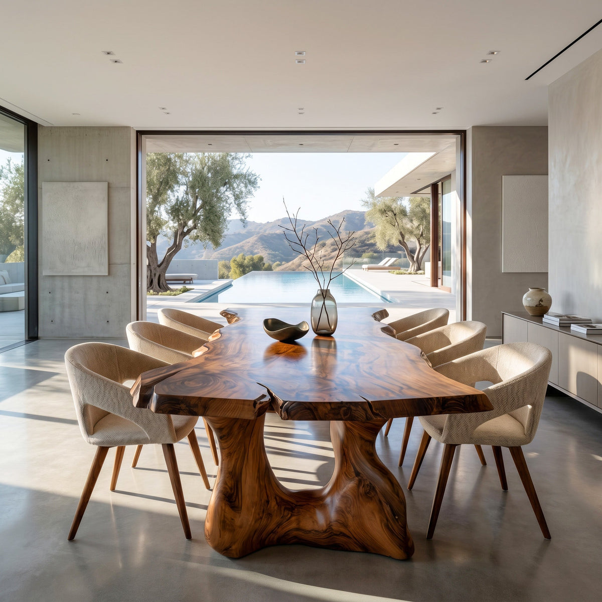 Live Edge Sculptural Dining Table For Modern Dining Room RTTHHNDN095