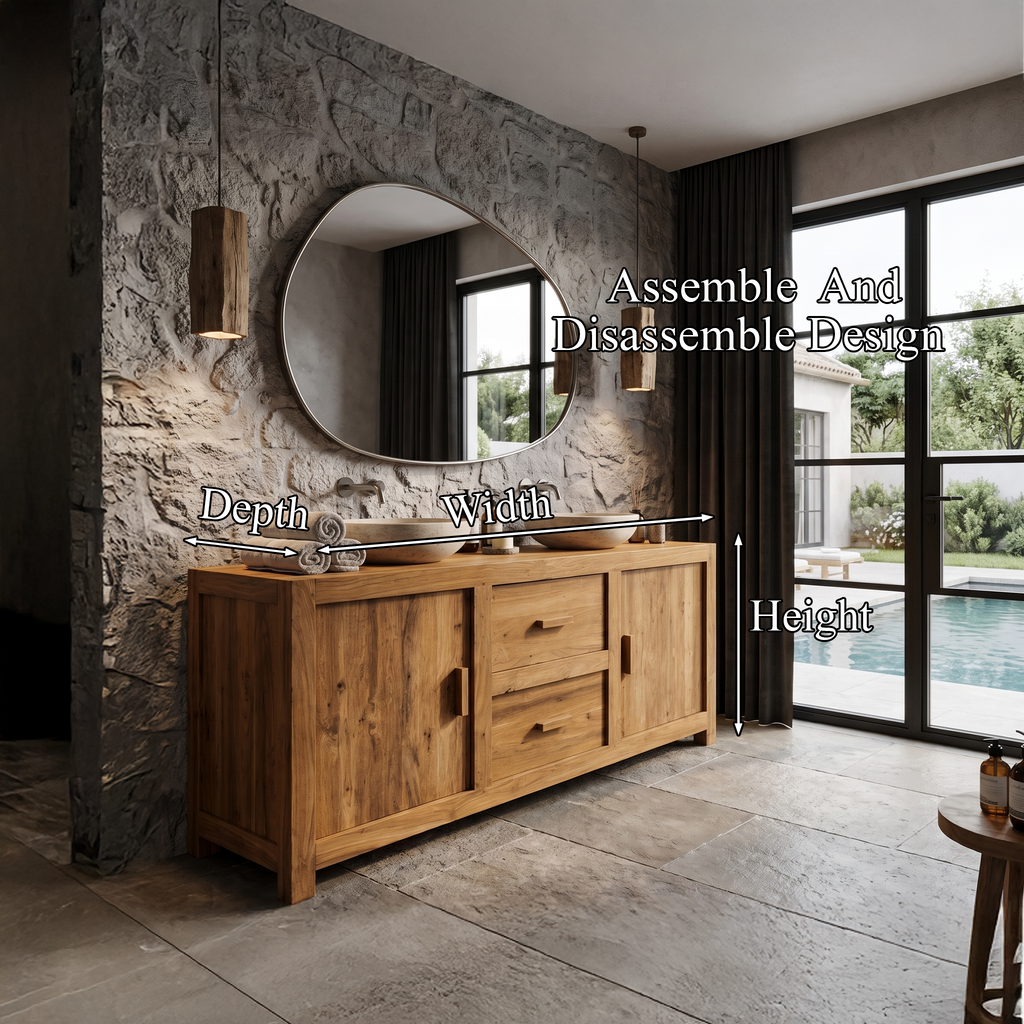 Contemporary Double Bathroom Vanity With Cabinet And Drawer Storage For Bathroom SINLHABRV340