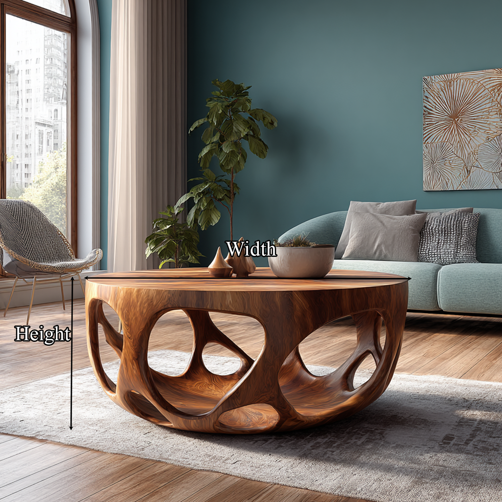Artisan Coffee Table Natural Wood Farmhouse Gift SINLSACF025