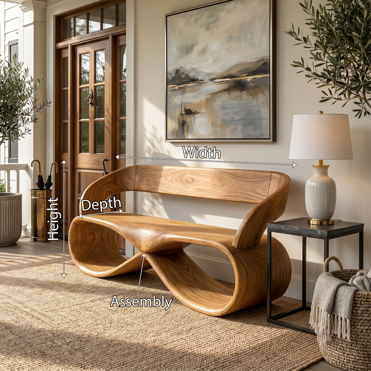 Luxury Solid Wood Bench Designer Interior SILDTTRBEN056
