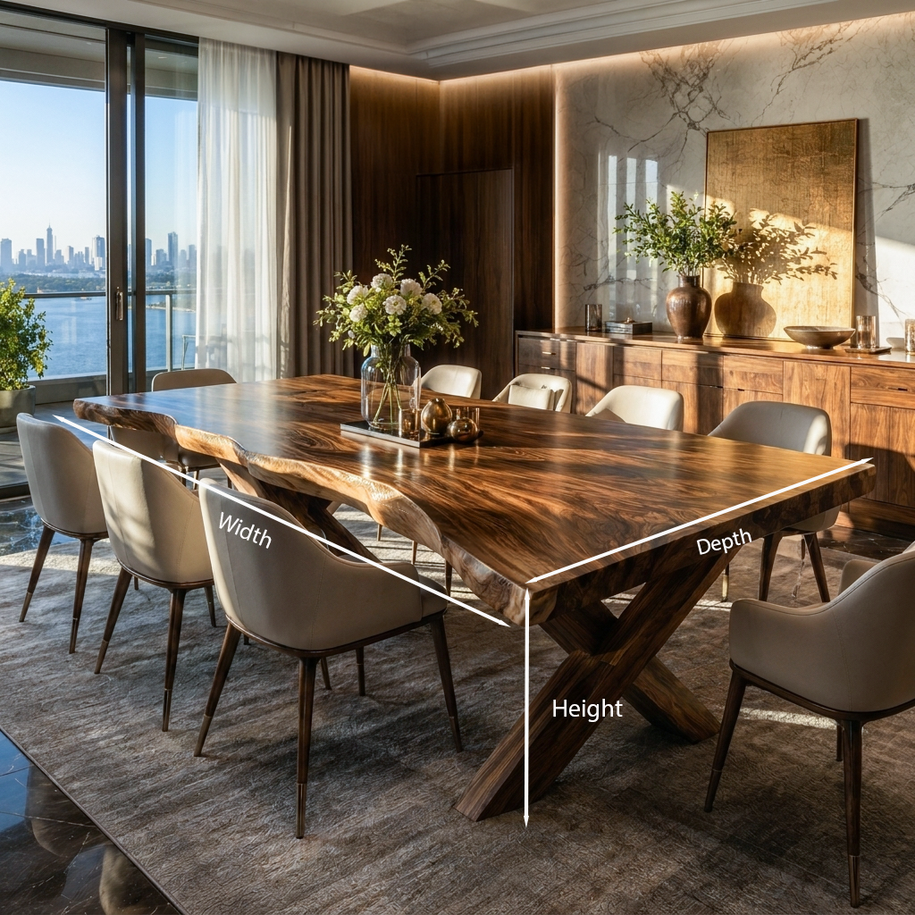 Luxury Live Edge Dining Table For Family Dining Space RTTHTTDN009