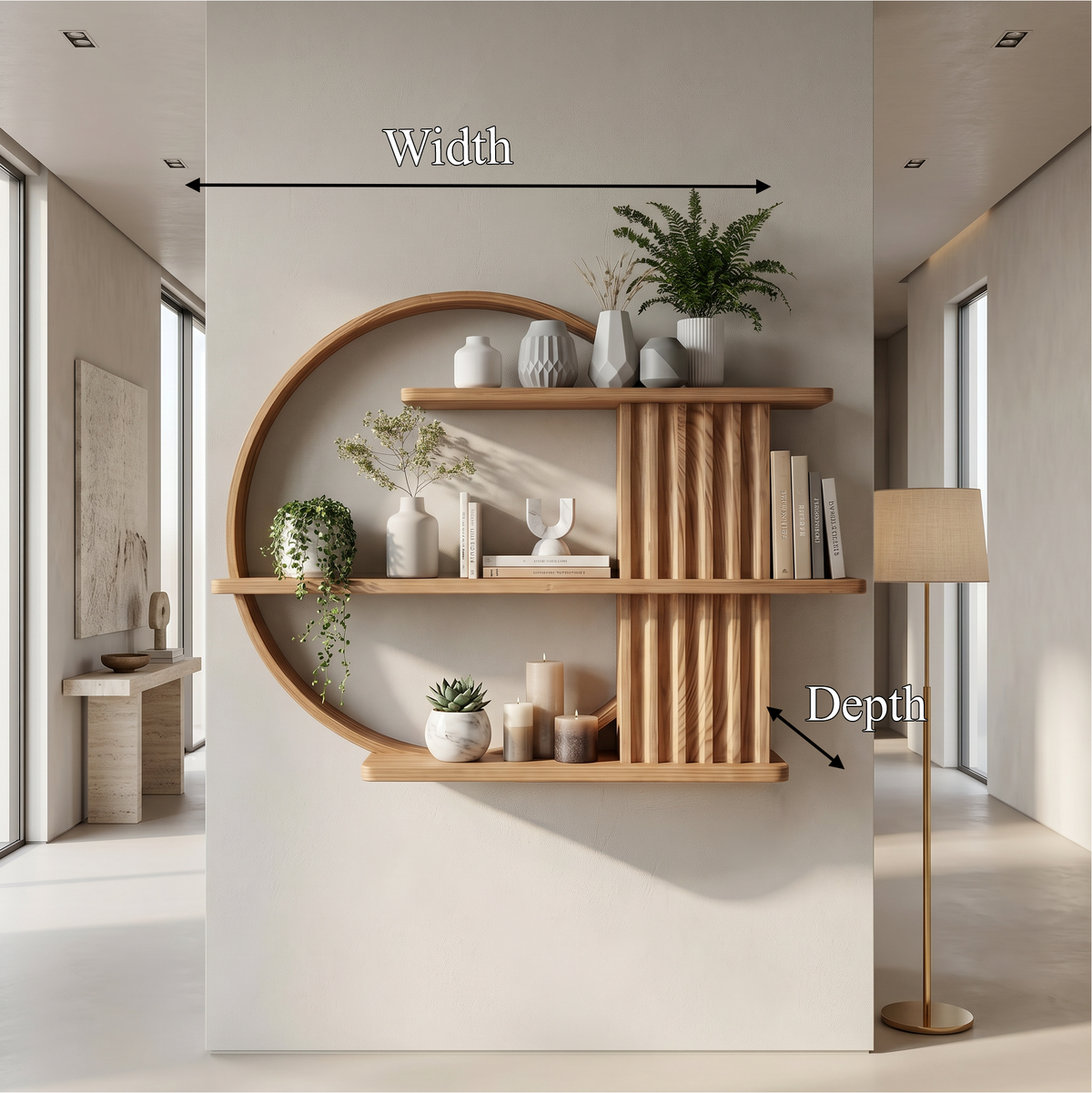 Japandi Minimal Display Shelf Living Room And Reading Room SINLSAFL232
