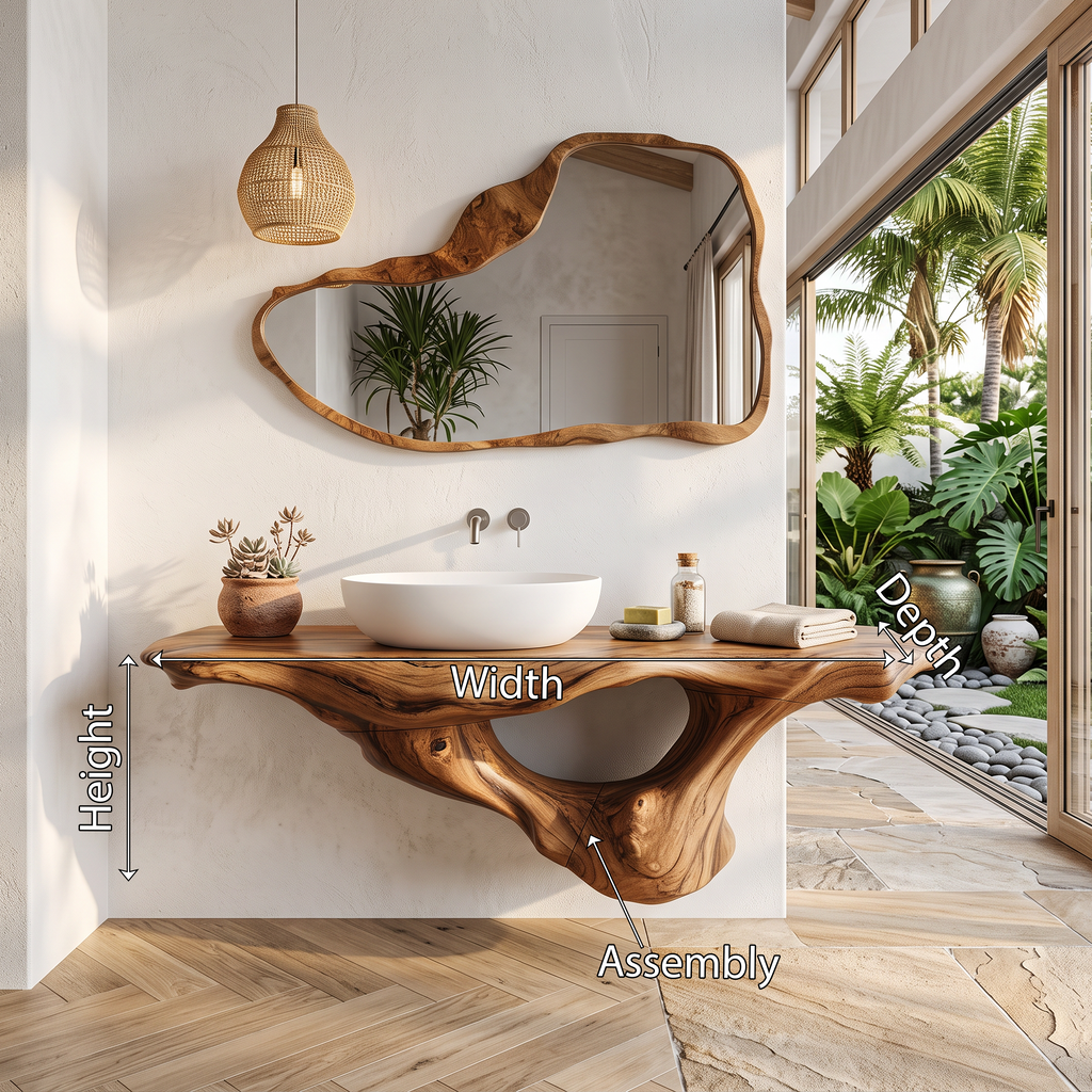 Handcrafted Live Edge Bathroom Vanity Premium Furniture SILDTTRBAS003