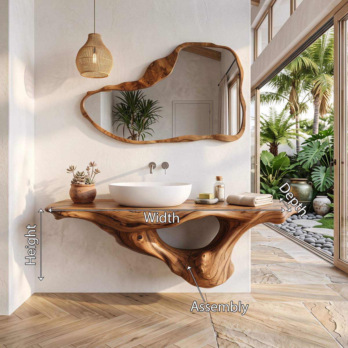 Handcrafted Live Edge Bathroom Vanity Premium Furniture SILDTTRBAS003