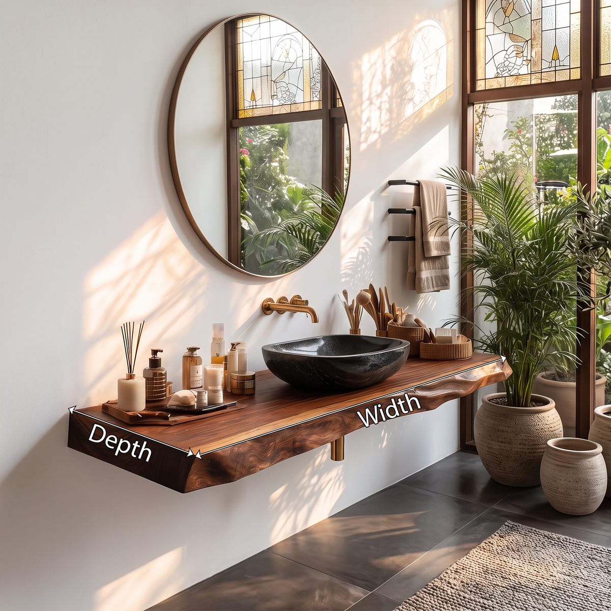 Mid Century Bathroom Vanity With Modern Wood Finish SILDTTRBAS029