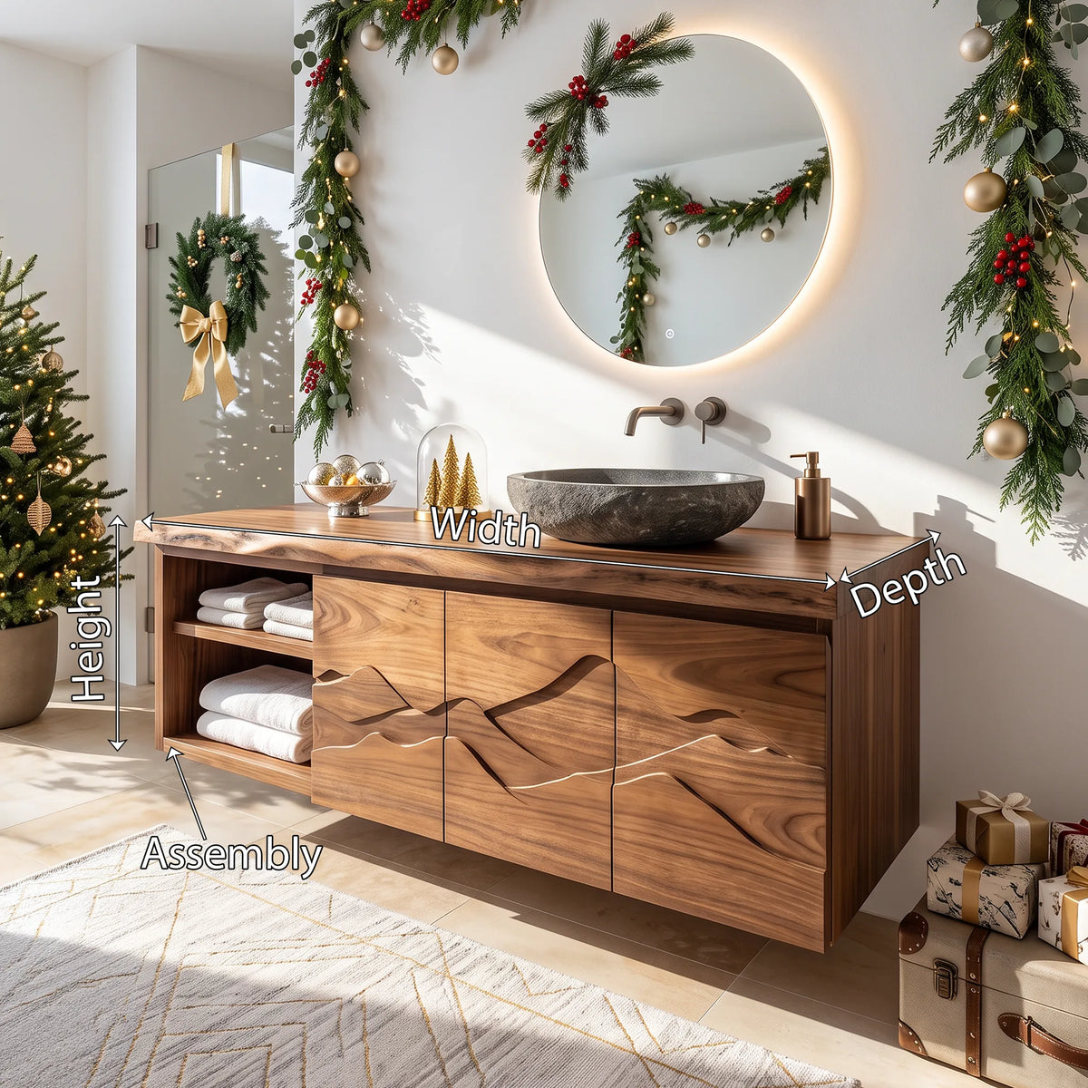 Contemporary Christmas Storage Bathroom Vanity Master Ensuite SILDTTRBRV239