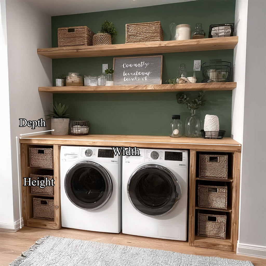 Laundry Furniture Set Solid Wood Custom Rustic Gift SINLSALN004