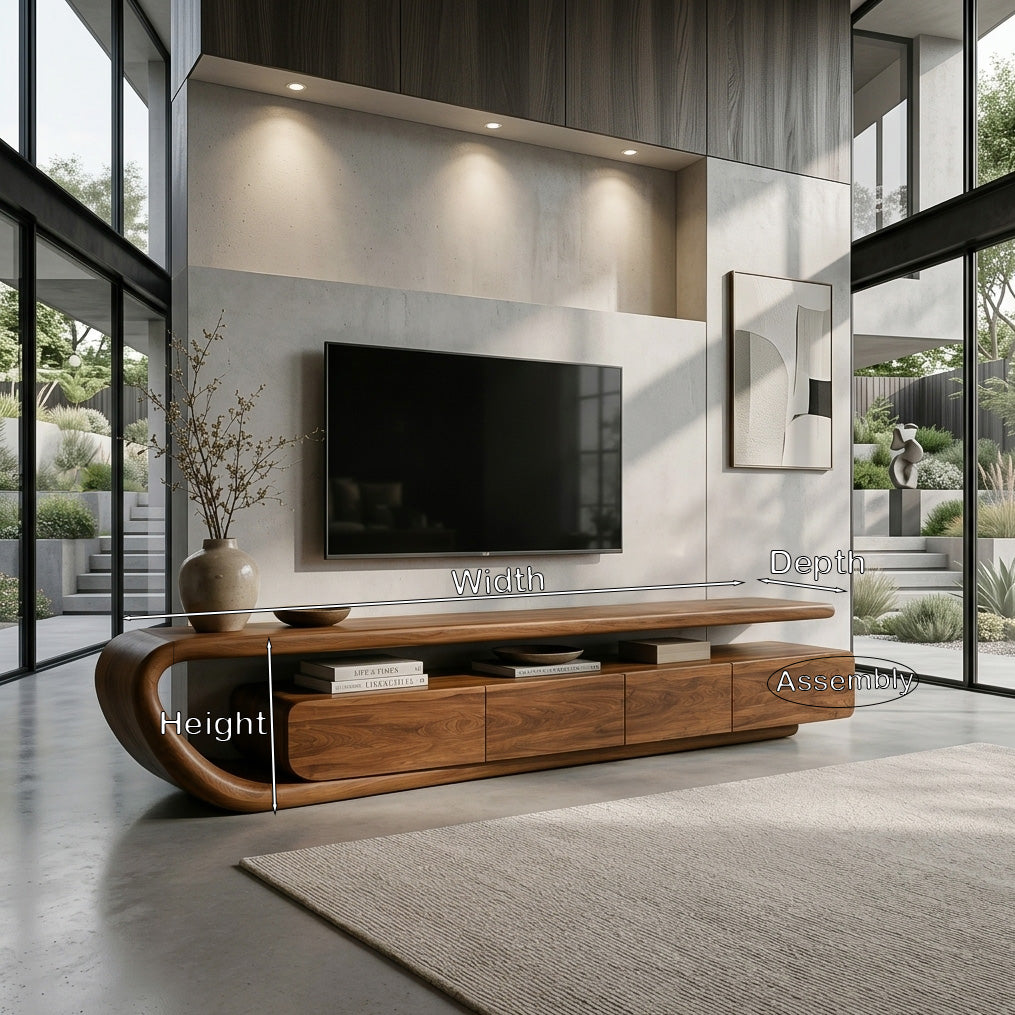 Handcrafted Natural Wood TV Console For Luxury Interior RTTHHNTVC140