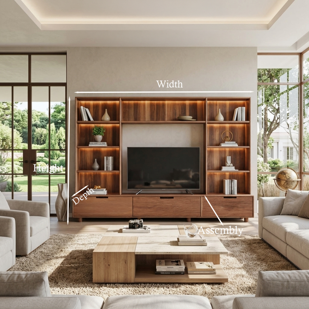 Large Entertainment Center With LED Lighting For Living Room SITHTTTVC012
