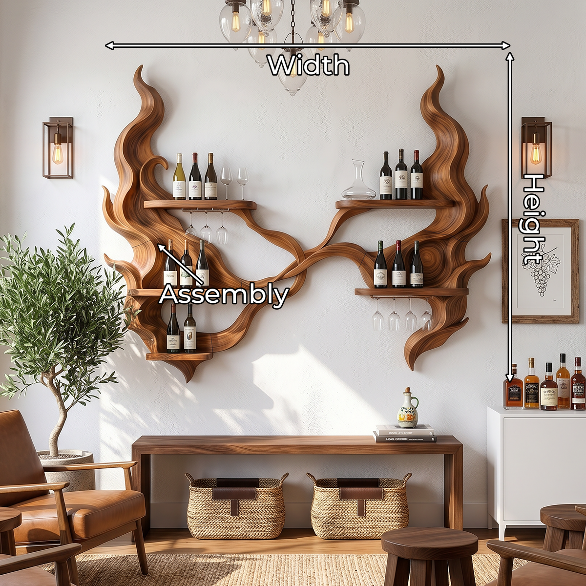 Handcrafted Organic Modern Wine Display Rack For Restaurant SILDTTRWH123