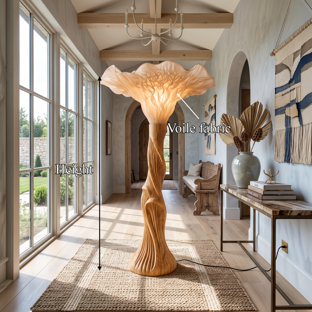 Boho Floor Lamp Blooming Mushroom Shade Reading Nook SINLSAFLP138