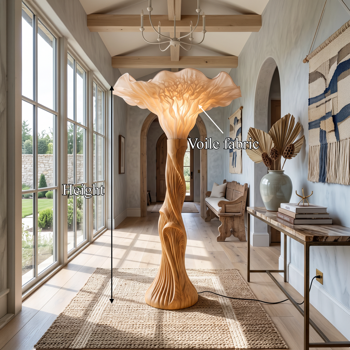 Boho Floor Lamp Blooming Mushroom Shade Reading Nook SINLSAFLP138